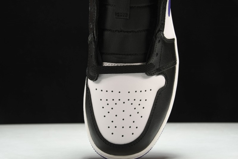 Jordan 1 Mid White Black Purple