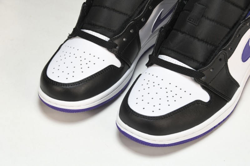 Jordan 1 Mid White Black Purple