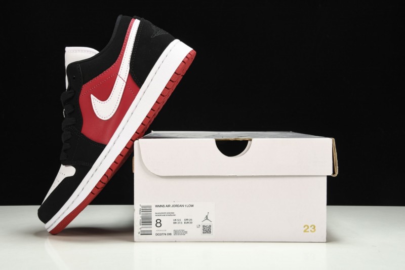 Jordan 1 Low Black White Gym Red