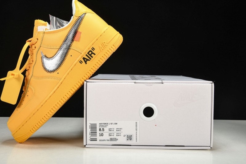 Nike Air Force 1 Low OFF-WHITE University Gold Metallic Silver