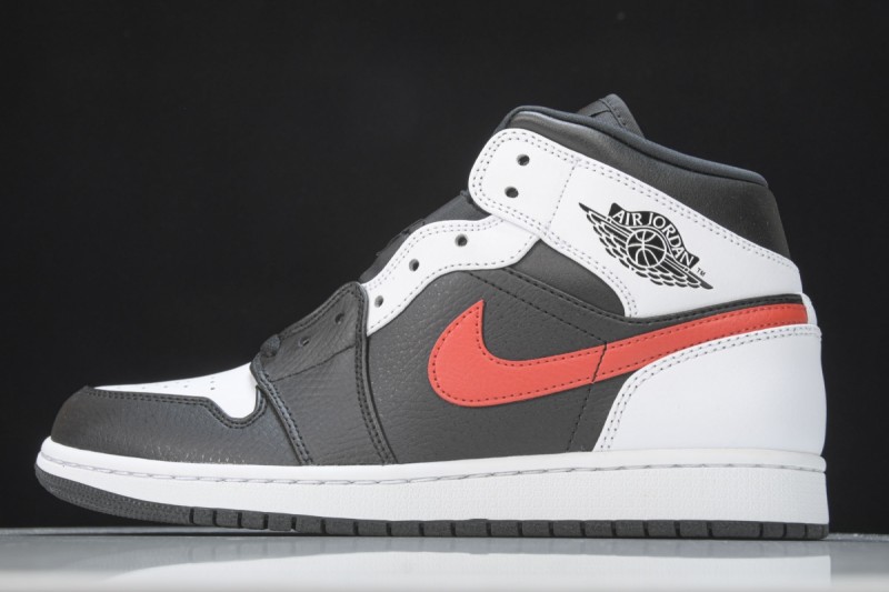 Jordan 1 Mid Black Chile Red White