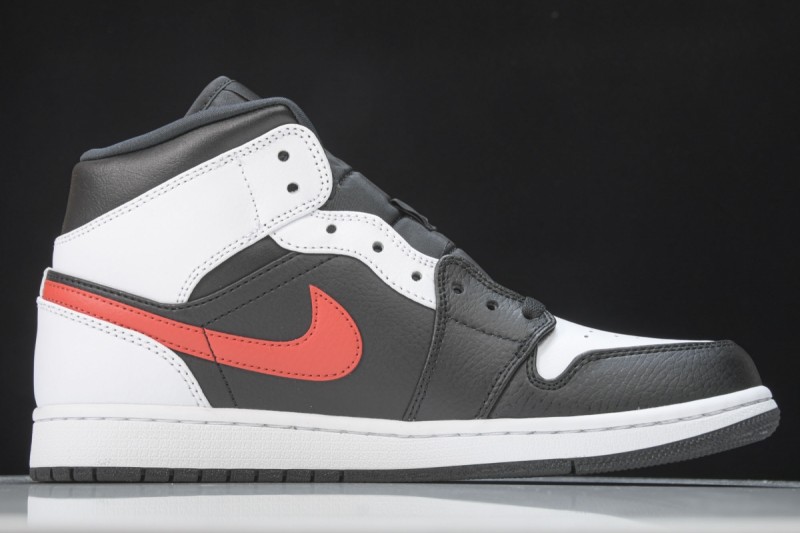 Jordan 1 Mid Black Chile Red White