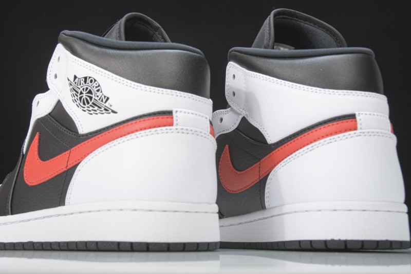 Jordan 1 Mid Black Chile Red White