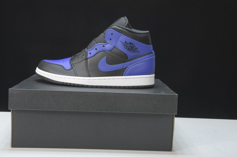 Jordan 1 Mid Hyper Royal Tumbled Leather