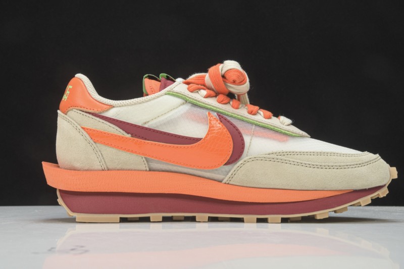 Nike LD Waffle sacai CLOT Net Orange Blaze