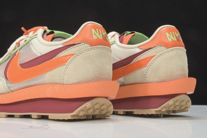 Nike LD Waffle sacai CLOT Net Orange Blaze