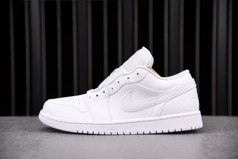 Jordan 1 Low Triple White Tumbled Leather