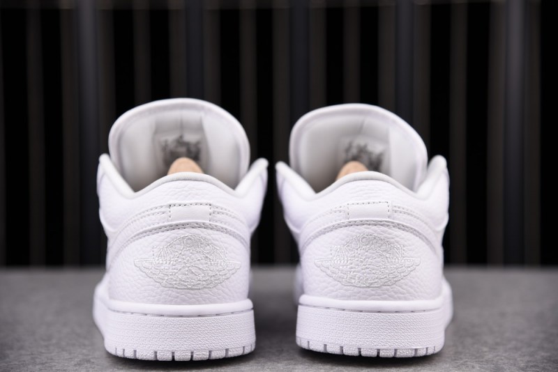 Jordan 1 Low Triple White Tumbled Leather