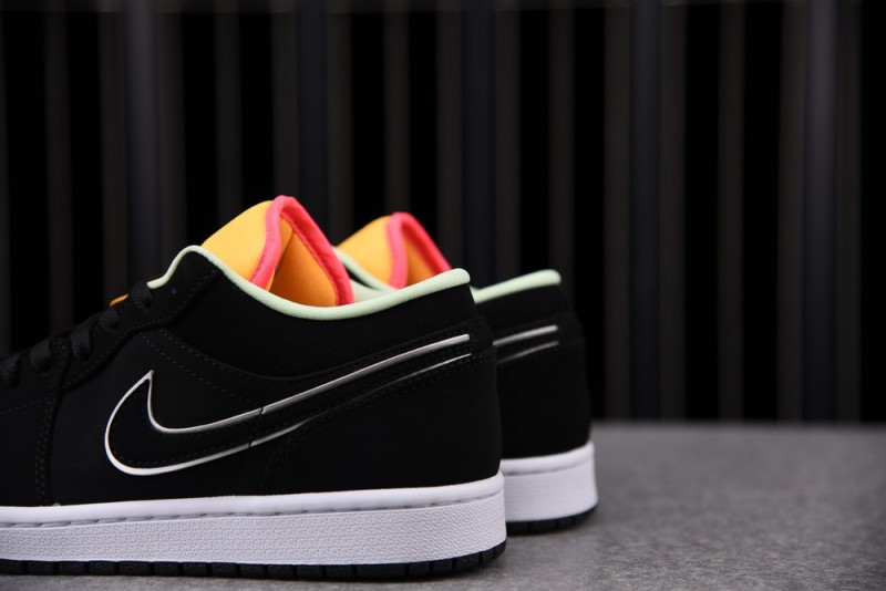 Jordan 1 Low Black Aurora Green Laser Orange