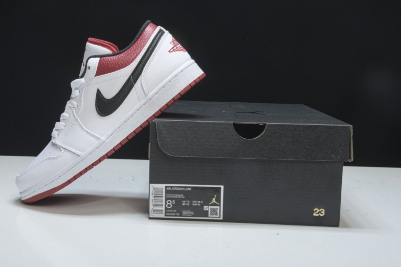 Jordan 1 Low White University Red Black