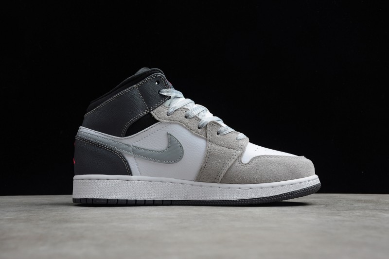 Jordan 1 Mid White Grey Hyper Pink