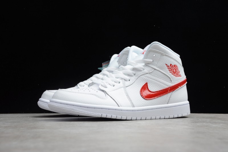 Jordan 1 Mid White University Red