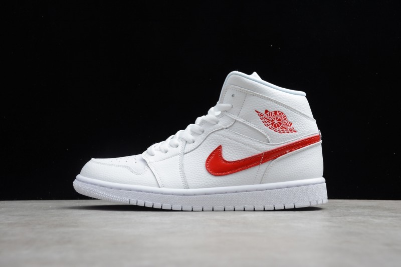 Jordan 1 Mid White University Red