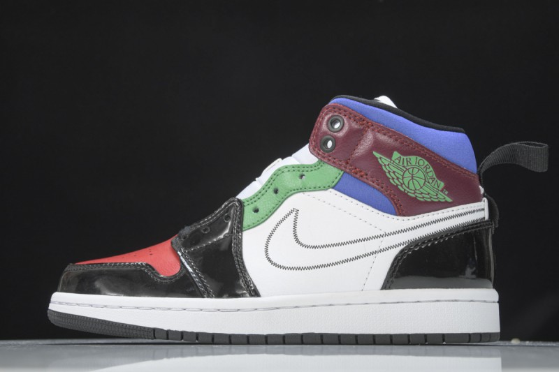 Jordan 1 Mid SE Black White Multi-Color