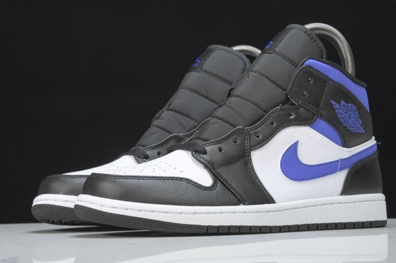 Jordan 1 Mid White Black Racer Blue