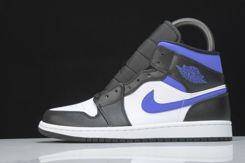 Jordan 1 Mid White Black Racer Blue