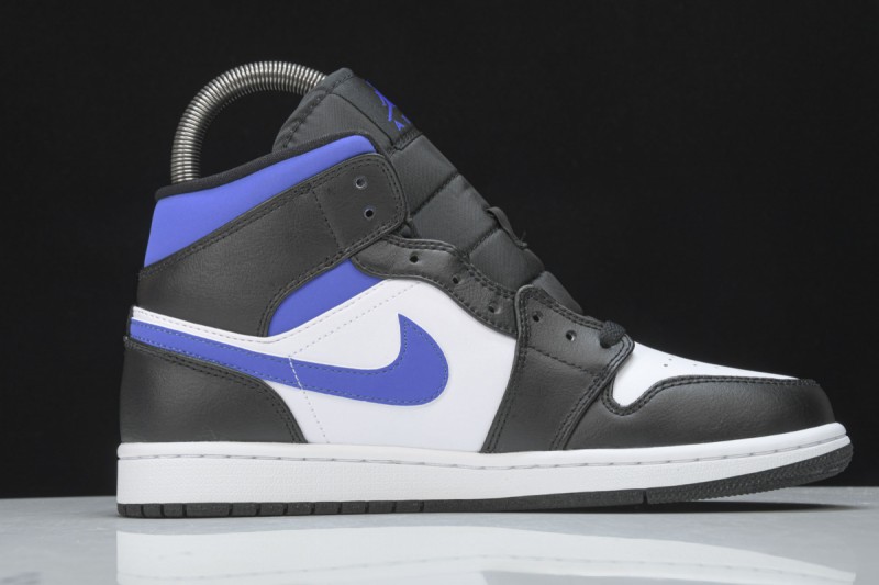 Jordan 1 Mid White Black Racer Blue