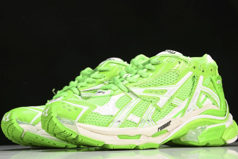 Balenciaga Runner Sneakers in Fluo Green/White