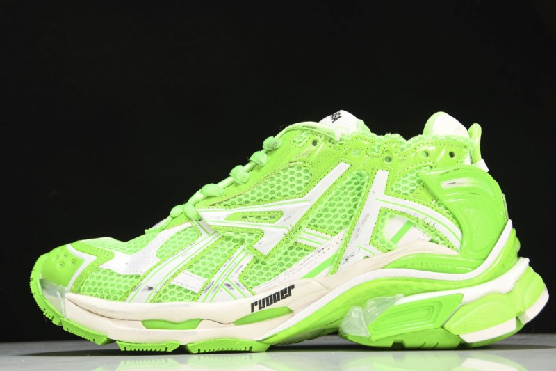 Balenciaga Runner Sneakers in Fluo Green/White