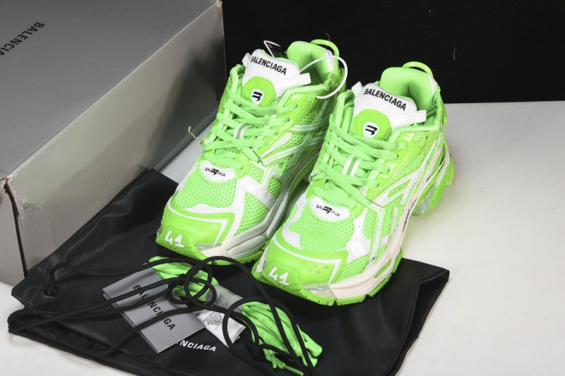 Balenciaga Runner Sneakers in Fluo Green/White