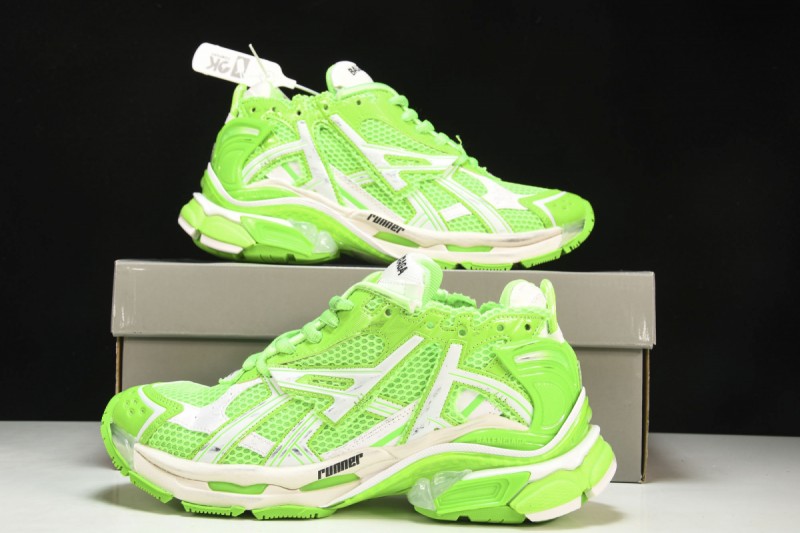 Balenciaga Runner Sneakers in Fluo Green/White