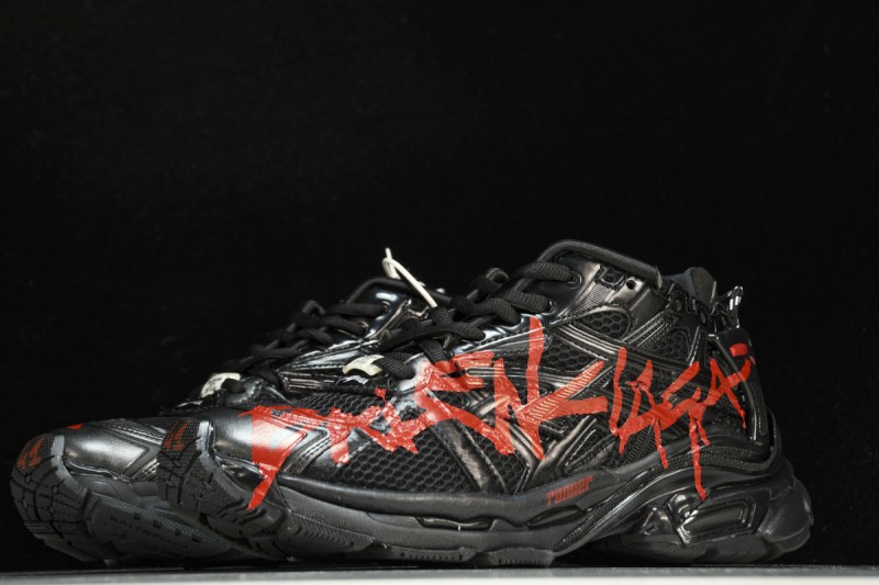 Balenciaga Runner Graffiti Trainers in Black